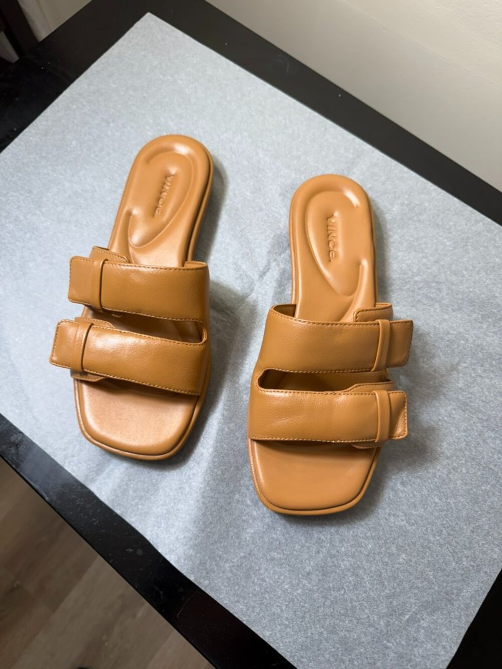 Vince Cognac (Tan) Rhode Slides Women's US 6.5 M - Picture 3 of 8